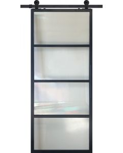 4 Lite Contemporary Metal Single Barn Door