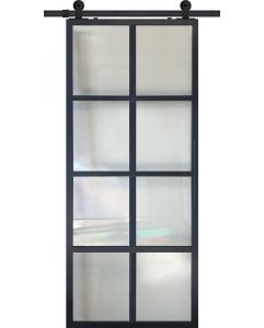 8 Lite Contemporary Metal Single Barn Door