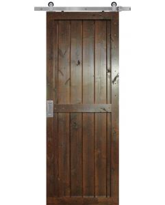 Two Panel Barn Single Door- Knotty Alder