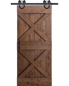 Double X Barn Single Door- Knotty Alder