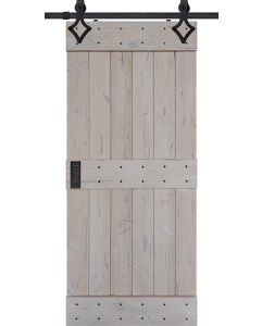 Mid Rail Plank Barn Single Door- Knotty Alder