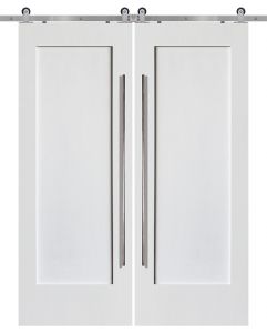 Craftsman 1 Panel MDF Double Barn Door- Design on 2 Side