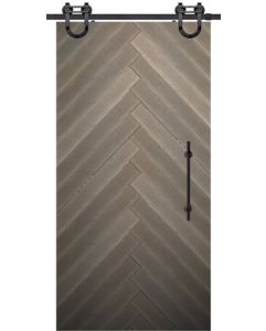 Chevron 4 Rustic Farmhouse Barn Single Door, Pine