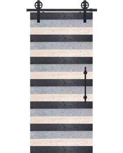 Horizontal 2 Rustic Farmhouse Barn Single Door, Pine