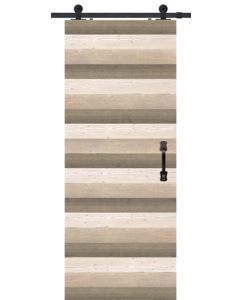 Horizontal 3 Rustic Farmhouse Barn Single Door, Pine