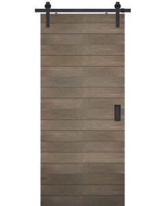 Horizontal 4 Rustic Farmhouse Barn Single Door, Pine