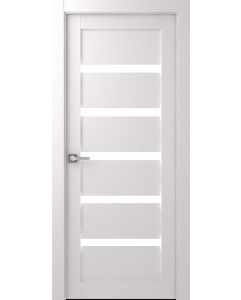 Prefinished Leora Vetro Bianco Noble Modern Interior Single Door