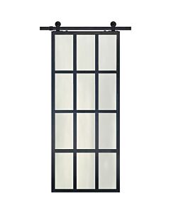 12 Lite Contemporary Metal Single Barn Door