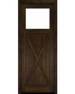 Mahogany Craftsman Top View Crossbuck Panel Shaker Single Door