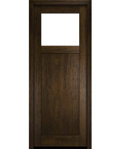 Mahogany Craftsman Top View 1 Panel Shaker Single Door