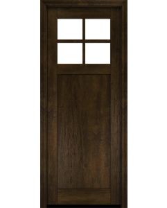 Mahogany Craftsman 4 Lite, Top View SDL 1 Panel Shaker Single Door