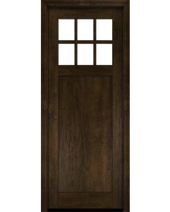 Mahogany Craftsman 6 Lite, Top View SDL 1 Panel Shaker Single Door