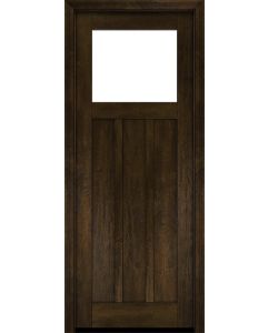 Mahogany Craftsman Top View 3 Panel Shaker Single Door