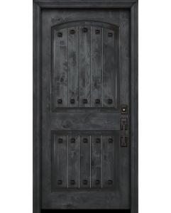 80" Arch 2 Panel Estancia Alder Door with Clavos