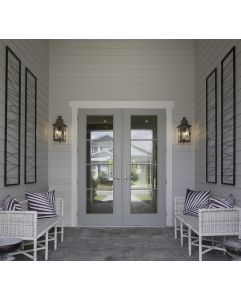 Low-e Full Lite, 10 Lite SDL Fiberglass Double Door, Impact Rated