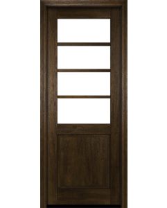 Mahogany 1/2 Lite, Horizontal 4 Lite SDL 1 Panel Modern Farmhouse Shaker Single Door