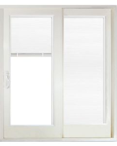 Mini Blind Full Lite Fiberglass Gliding Double Door