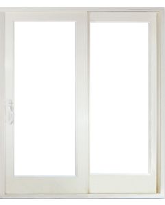 Low-e Full Lite Fiberglass Gliding Double Door, Impact Rated