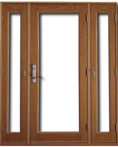 Low-e Full Lite Fiberglass Single Door, Vented Sidelites