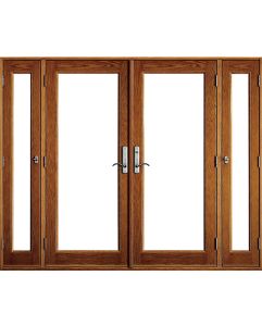 Low-e Full Lite Fiberglass Double Door, Vented Sidelites