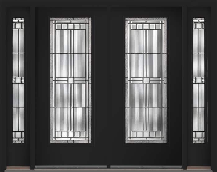 80 Saratoga Full Lite Smooth Fiberglass Double Door,Sidelites , WBD Impact