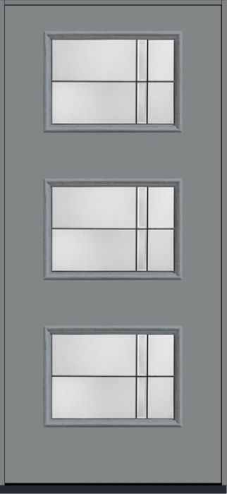 80 Axis Modern Pulse Ari 3-Lite Smooth Fiberglass Single Door , WBD Impact