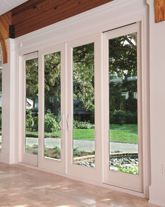 Low-e 96" Full Lite Fiberglass Gliding Quadruple Door