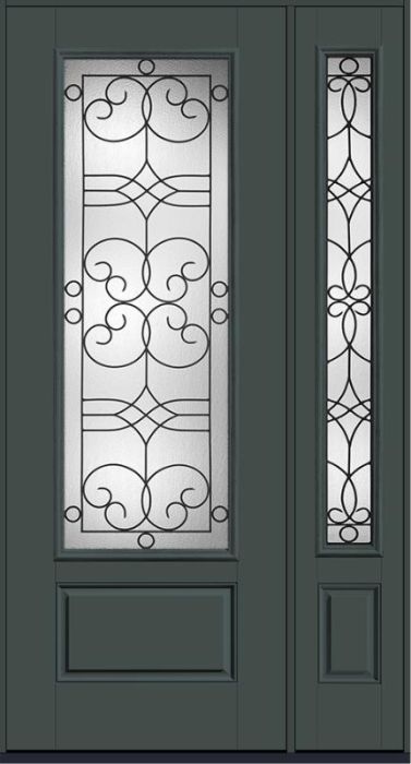 96 Salinas 3/4 Lite 1 Panel Smooth Fiberglass Single Door,Sidelite , WBD Impact