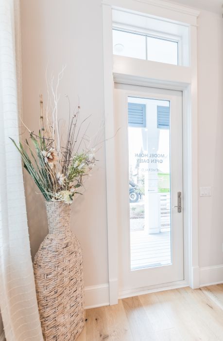 Low-e 96" Full Lite Fiberglass Single Door, Impact Rated