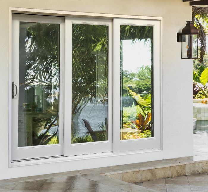 Low-e Full Lite Fiberglass Bypass Gliding Triple Door