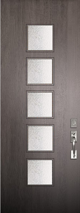 96" Venice Woodcraft Mahogany Contemporary Door w/Textured Glass