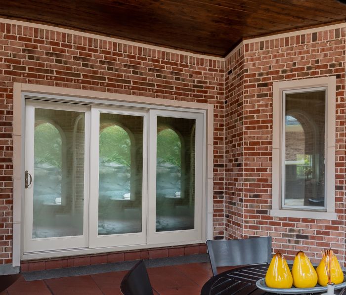 Low-e Full Lite Fiberglass Bypass Gliding Triple Door