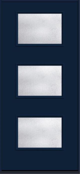 80 Rainglass Modern Pulse Ari 3-Lite Smooth Fiberglass Single Door , WBD Impact