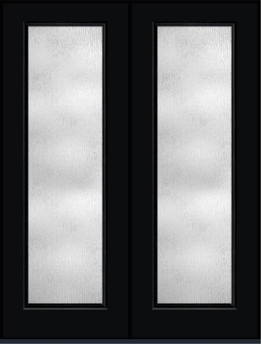 96 Rainglass Full Lite Smooth Fiberglass Double Doors , WBD Impact