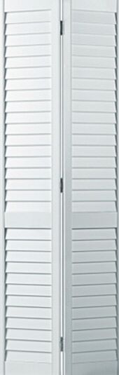 96" Primed Wood Plantation Louver over Louver Bifold 2 Door