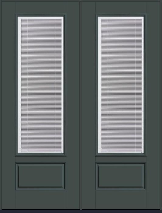96 Clear Raise/Tilt Smooth 3/4 Lite 1 Panel Fiberglass Double Doors , WBD Impact