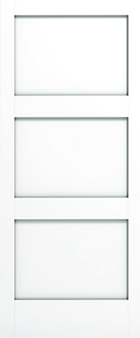 80" 3-Panel Shaker Primed Wood Single Door