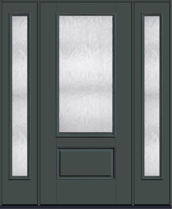 80 Chord 3/4 Lite 1 Panel Smooth Fiberglass Single Door,Sidelites , WBD Impact