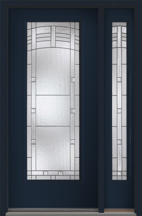 80 Maple Park Full Lite Smooth Fiberglass Single Door,Sidelite , WBD Impact