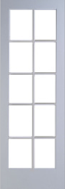 80" 10 Lite French Primed Wood Single Door