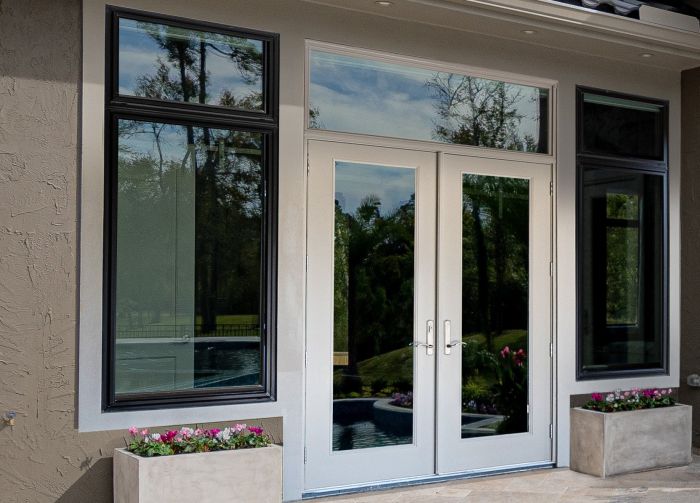 Low-e 96" Full Lite Fiberglass Double Door
