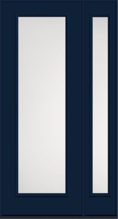 96 Satin Etch Full Lite Smooth Fiberglass Single Door,Sidelite , WBD Impact