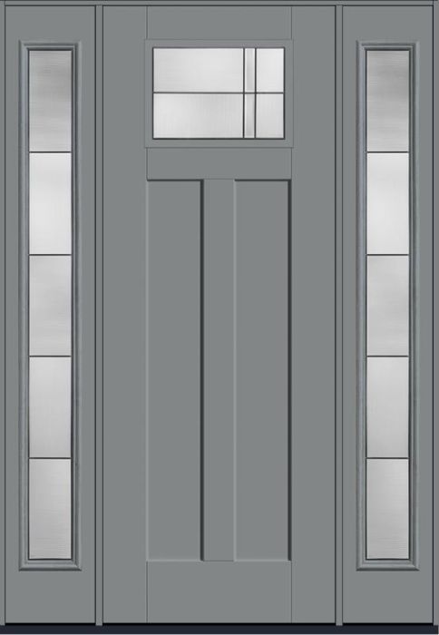 96 Axis Craftsman Top View 2 Panel Shaker Smooth Fiberglass Single Door,Sidelites , WBD Impact