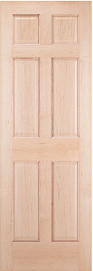 80" 6-Panel Clear Pine Single Door