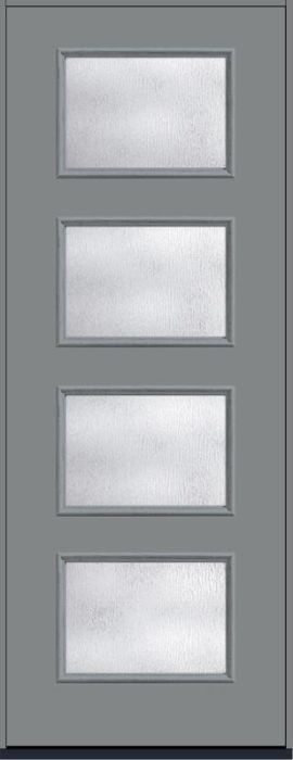 96 Rainglass Modern Pulse Ari 4-Lite Smooth Fiberglass Single Door , WBD Impact