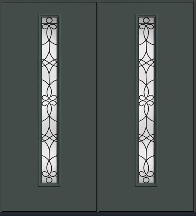 80 Salinas Modern Pulse Linea Centered Smooth Fiberglass Double Doors , WBD Impact