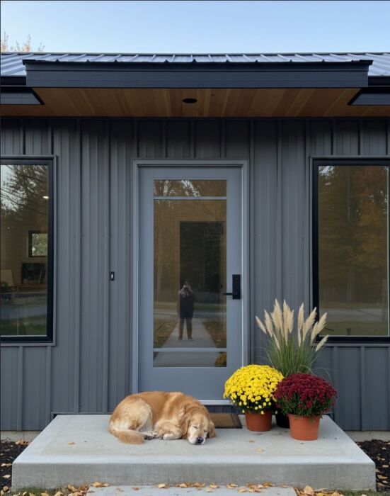 80" Full Lite 3 Lite Horizontal SDL Nova 90 Modern Smooth Fiberglass Single Door