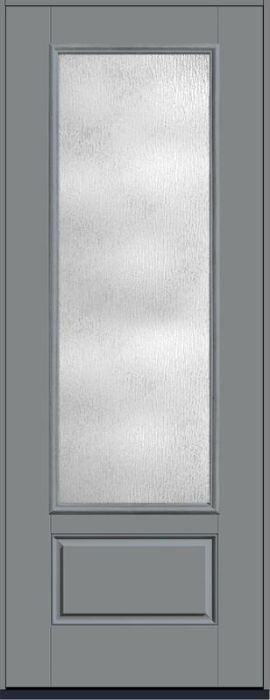 96 Rainglass 3/4 Lite 1 Panel Smooth Fiberglass Single Door , WBD Impact