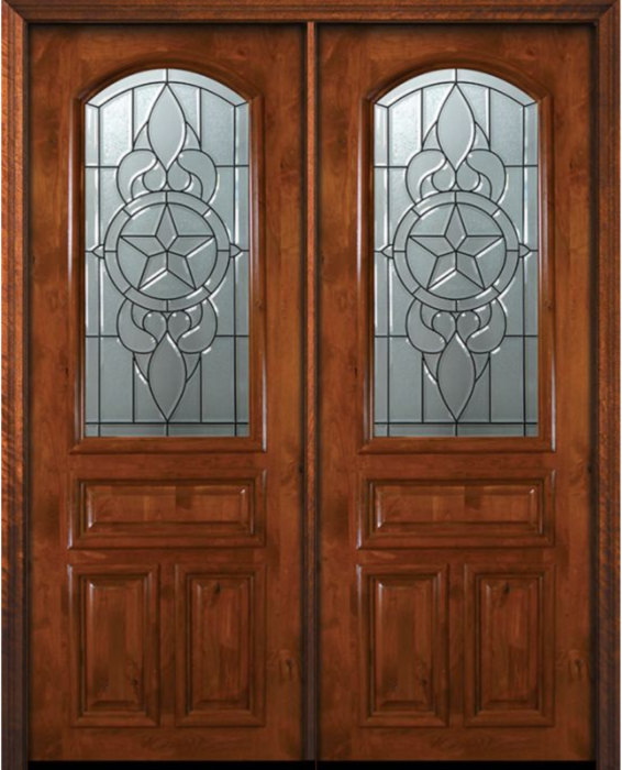36" x 96" Double Arch Lite Brazos Woodcraft Alder Door