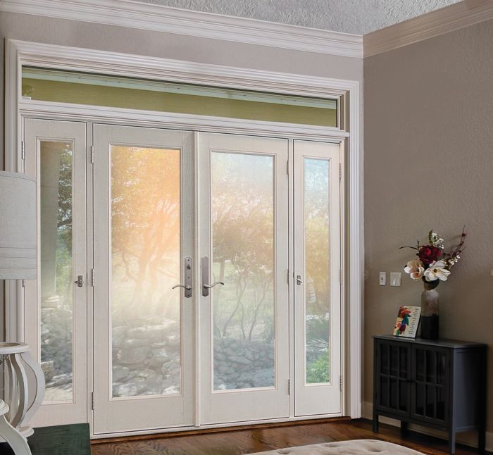 Low-e Full Lite Fiberglass Double Door, Vented Sidelites